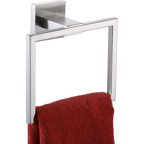 Anneaux porte-serviettes, porte-serviettes, porte-serviettes de salle de bain, mural, style moderne en acier inoxydable brossé.