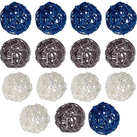 Boules décoratives en rotin tressé (lot de 15) - Boules décoratives en rotin tressé (lot de 15) (1/5)