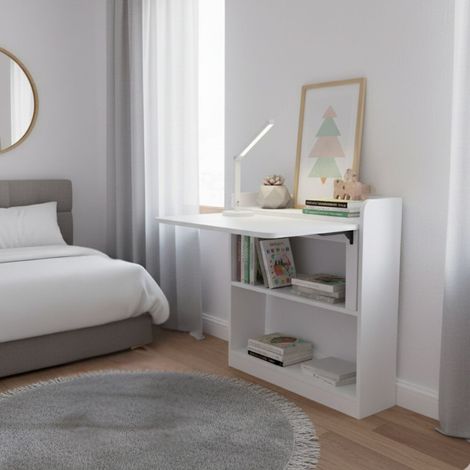 Scrivania a scomparsa pieghevole salvaspazio colore bianco 64x65x82H Plana