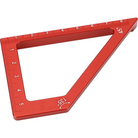 Règle de traçage pour le travail du bois en alliage d'aluminium ES-2, outil de mesure métrique de précision 45°/90° (1/5)