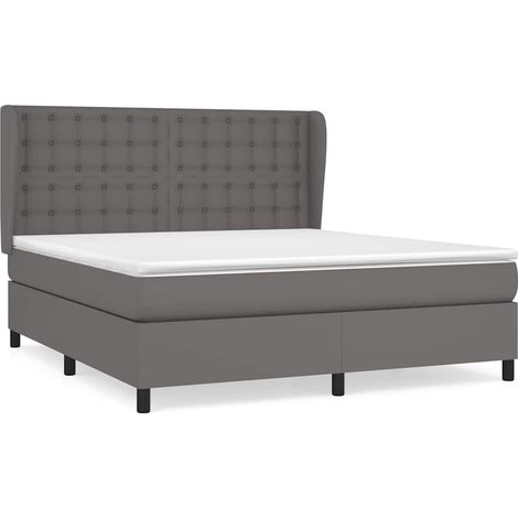 Maison Exclusive - Boxspringbett mit Matratze Grau 160x200 cm Kun (1/5)