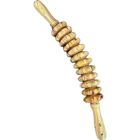Massage Roller, Naturholz, Tiefengewebelinderung, 12 farbige gebogene (1/2)