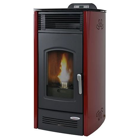 Stufa a Pellet ad aria ventilata 11 Kw Laminox Mariachiara  Rivestimento esterno in maiolica  Bordeaux (1/5)