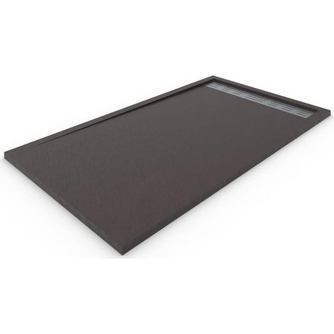 Duschwanne aus Harz mit PREMIUM ALLSTONE Rahmen - Alle Größen - 6 Farben - Ventil und Geschenkgitter - Schokolade Ral. 8017 80X100 CM