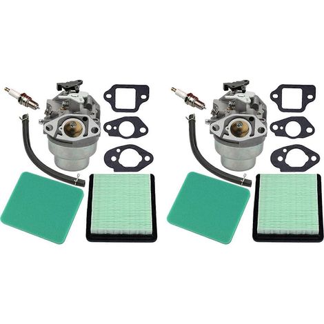 Ensemble de 2 carburateurs + joint + bouchon de filtre à air pour moteur Honda GCV160 HRB216 HRR216 HRS216 HRT216 HRZ216 (tondeuse à gazon) (1/5)