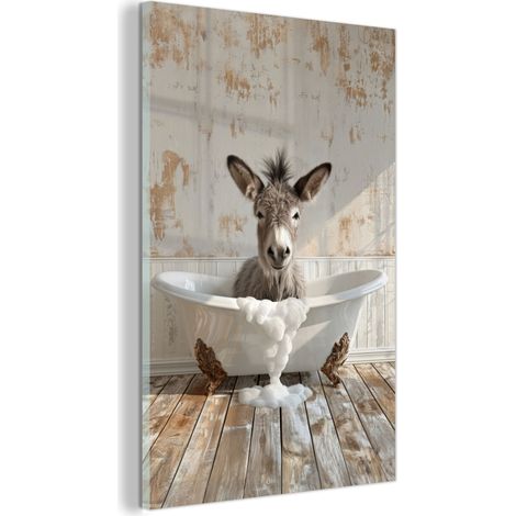 TABLEAU EN PLEXIGLAS Âne - Animaux - Baignoire - Mousse Tableau Moderne 60x90 (1/5)