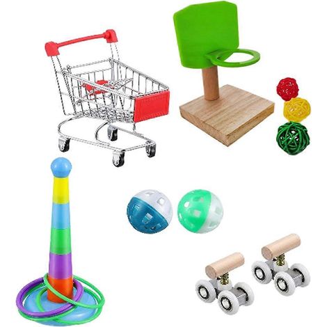Vogelspiel-Trainingsspielzeug für Wellensittiche, Desktop-Rollschuhe, Spielvogeltraining