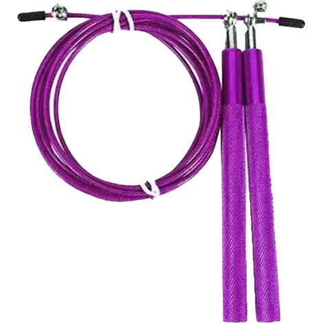 Corde à Sauter - Câble Acier Épais avec Manches en Aluminium - Rotation Sans Enchevêtrement - Réglable en Longueur - Pour Adulte et Adolescent - 1 Pièce (1/5)