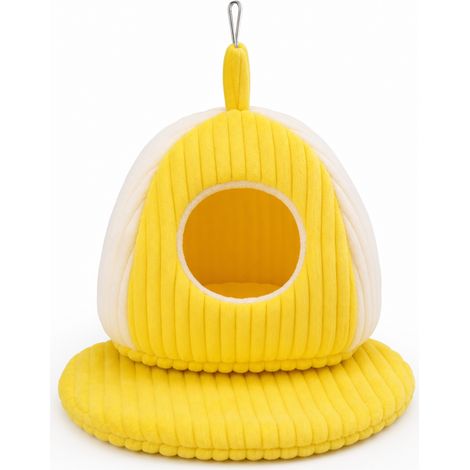 Jaune taille S nid coton perroquet hamac hiver coussin (1/5)