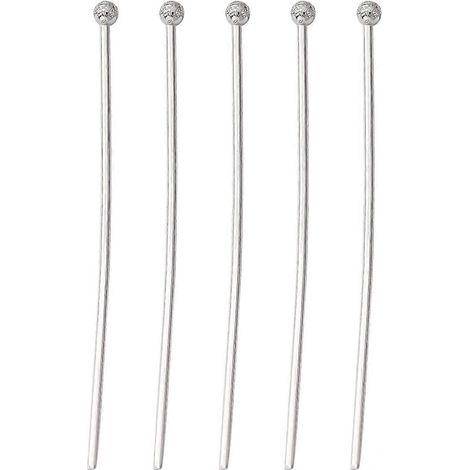 Goupilles à tête sphérique en acier inoxydable 304 résistant, couleur acier inoxydable, 35 x 0,7 mm, calibre 21, tête : 1,9 mm ( ) (1/4)
