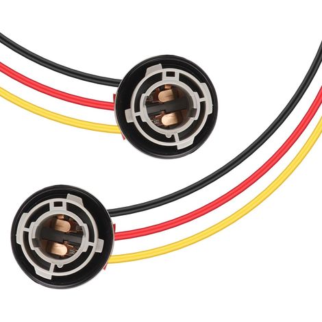 Adaptateur Prise 1157 BAY15D - Lot de 2 - Câble Isolant Haute Température - Connexion Stable Feux Stop - Auto Moto Camion - Noir Universel (1/5)