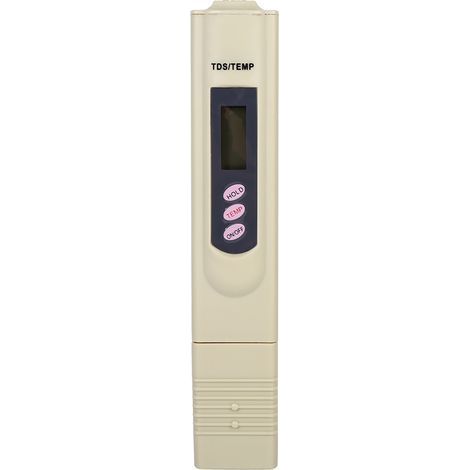 Digitaler LCD-Wasserqualitätsprüfstift mit Reinheitsfilter und TDS-Messgerät (0–9999 ppm, Temperatur, Grau) (1/5)