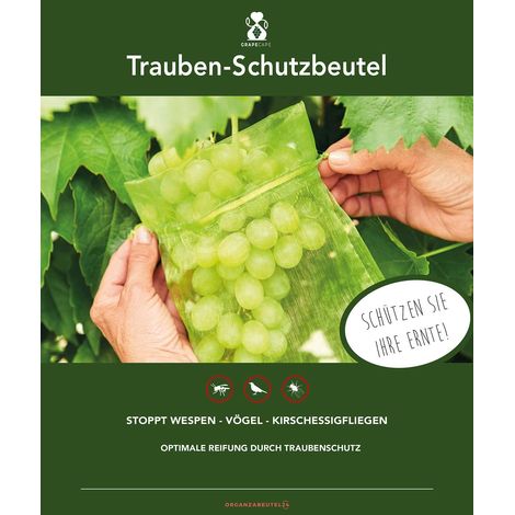 50 Sacs Protection Grappes Raisin – Organza 30x20cm Vert, Anti Guêpes Oiseaux (1/5)