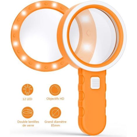 Loupe une nouvelle génération d\'illumination de loupe 10 fois loupe loupe 12 LED de poche LED loupe de bijoux loupe lecture (1/4)
