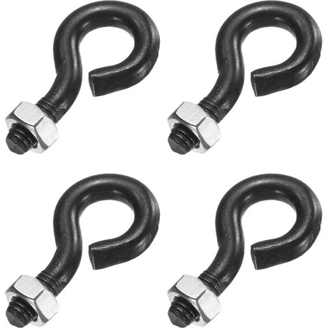 4 Pack M6 x 12mm 304 Acier Inoxydable Pitons À Oeil Filetés Noirs (1/5)