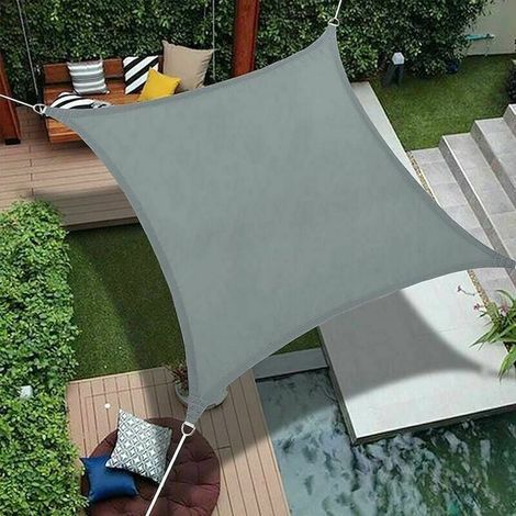 Voile D'Ombrage - Rectangulaire 2 x 3 m - Tissu Polyéthylène Tricoté - 98 % Blocage UV - Imperméable - Pour Jardin Terrasse Piscine - 1 Pièce
