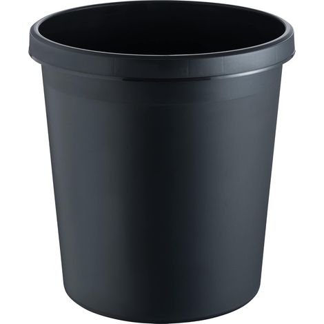 Corbeille à Papier Ronde 30L - Plastique PE Noir - Poignée Intégrée - Tri Sélectif - Bureau et Cuisine - Diamètre 35cm (1/4)