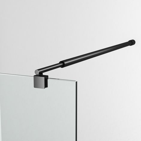 Haltestange Duschwand Stabilisierungsstange Dusche Stabilisator für Glasdicke 8-10 mm Dusche Duschwand Duschabtrennung Edelstahl 73-120cm, Schwarz