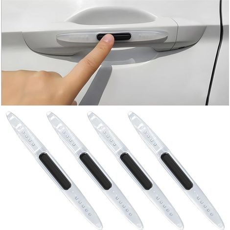BRAVIX 4-teiliges Antikollisionsleisten-Set für Autos, Stoßstangen-Antireibungsschutzleiste, Antikollisionsschutzleiste für Autos, Türschutz mit antistatischer Beschichtung (transparent) (1/5)