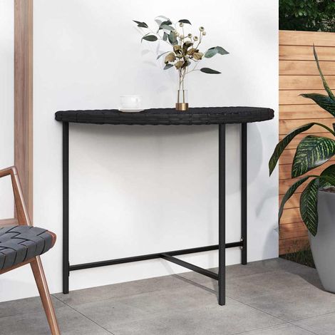 vidaXL Mesa de jardín de ratán sintético negra 100x50x75 cm (1/5)
