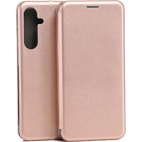 Funda tipo libro Beline para Samsung A55, color oro rosa.