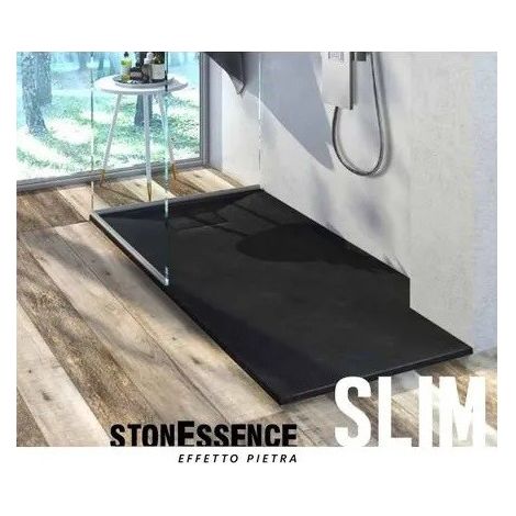 PIATTO DOCCIA STONE ESSENCE SLIM QUADRO Nero cm 80 x 80 DHIMP (1/5)
