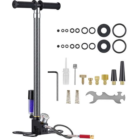 Mophorn Pompa Manuale PCP a 3,5 Stadi, Pompa Portatile ad Alta Pressione per Gonfiaggio Pneumatici e Bici, Pressione Massima 31,03 MPa con Filtro Olio-Umidità e Manometro