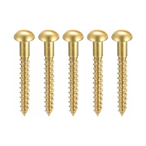 Bois Vis M2.5 x 20mm Fendu Rond Tête Laiton Autotaraudant Vis 100 Pcs (1/4)