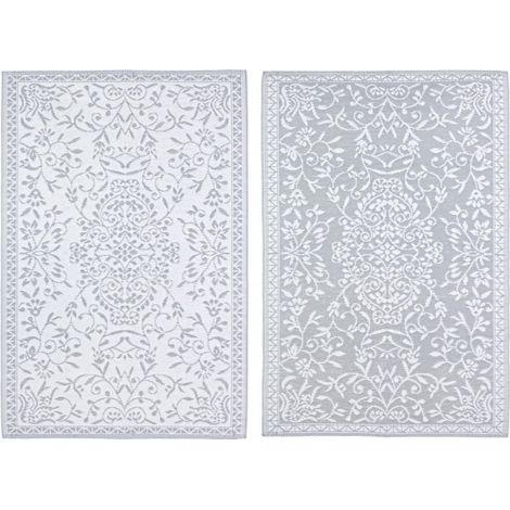 Tappeto "Ansedonia" bianco e grigio per salottino da giardino -120x180 cm (1/3)