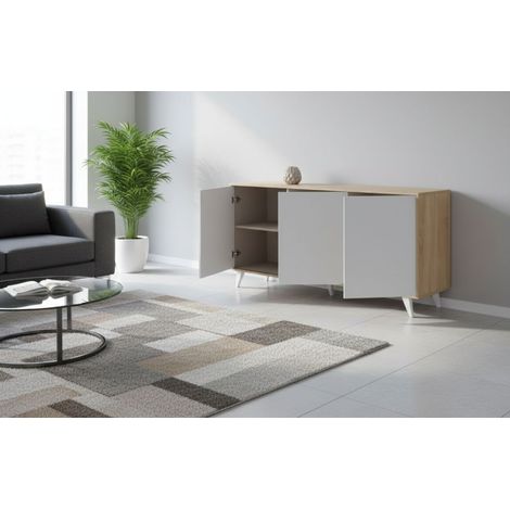 Credenza - 3 Ripiani 6 Vani, Marrone Rovere, -, 153.9x39.6x72h cm Juneau