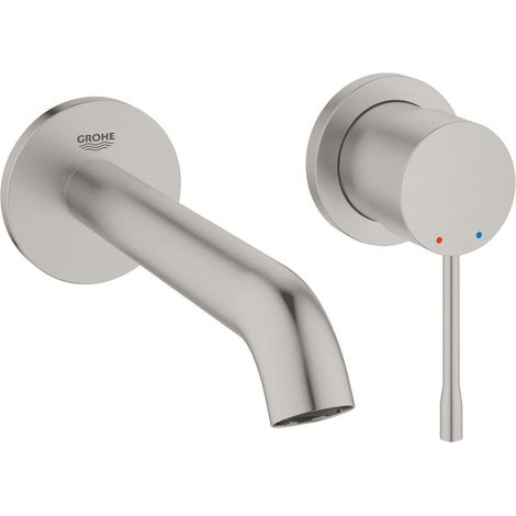 GROHE 29192DC1 2-Loch-WT-Wandbatterie Essence 291921 FMS Ausladung 183mm supersteel