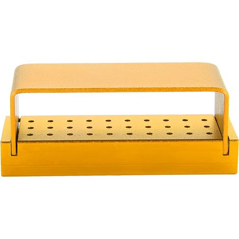 Boîtier de Stérilisation en Aluminium pour Fraises Dentaires, Porte-Blocs Autoclavable, Outil Dentiste Doré (1/5)