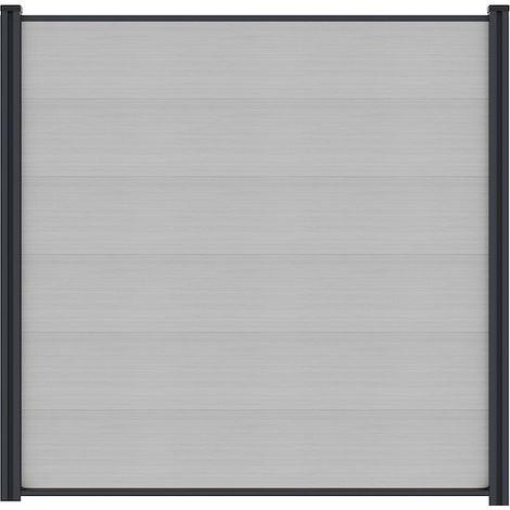 MAX-XL WPC-Steckzaun, smoke white, 175x172 cm
