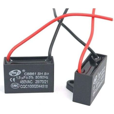 Reduktionskondensatoren, 8 Stück CBB61 450 V AC 50/60 Hz Lüftermotor-Stromkondensator 1,5 µF (1/5)