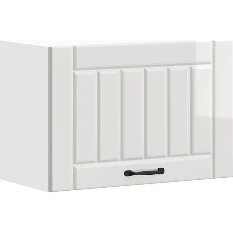 vidaXL Pensile da Cucina Lucca Bianco Lucido in Legno Multistrato