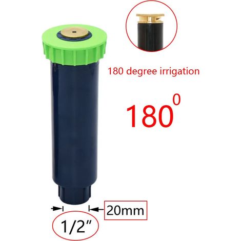 Arroseur escamotable pour jardin et pelouse (180 degrés) - Buse de réfraction à 90/180/360 degrés pour l'irrigation agricole (1/5)
