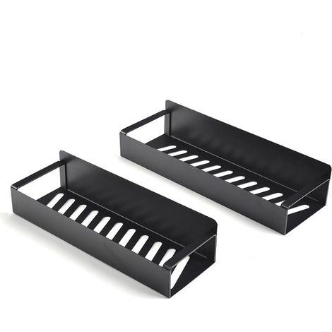GROOFOO Étagère à Épices Magnétique, 2 Pièces Etagère Réfrigérateur en Acier Inoxydable, Porte-Épices Murale Sans Perçage pour Rangement Frigo (1/4)