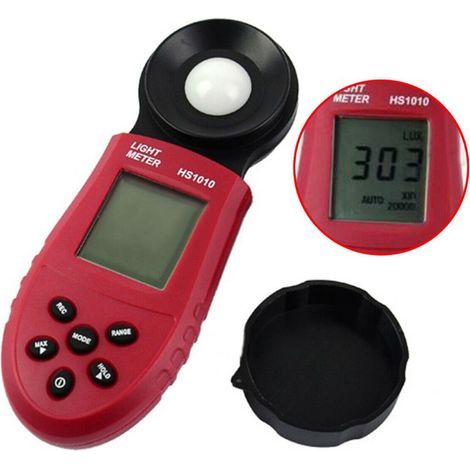 Luxmètre portable HS1010, mesure les lux et les FC jusqu'à 200 000 lux, écran LCD rétroéclairé, testeur de photomètre (1/4)
