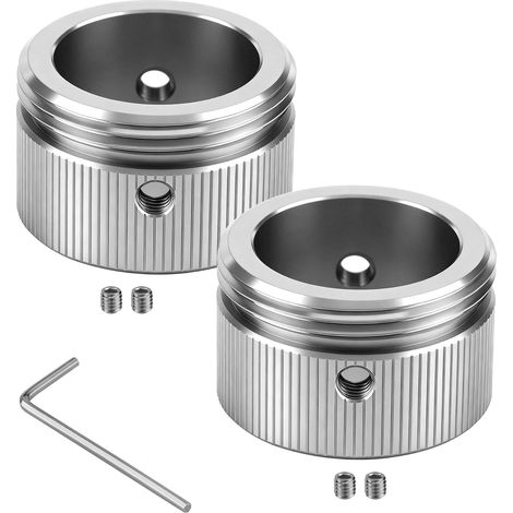 2 adaptateurs pour thermostat de radiateur, accessoires pour radiateur, tête thermostatique pour vanne de chauffage, en acier inoxydable 304, diamètre intérieur 22 mm (1/5)