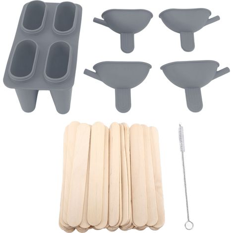 Moule à Glace Silicone Portable avec 50 Bâtonnets, Fabriquez des Pops Maison Pratique et Créative (1/5)