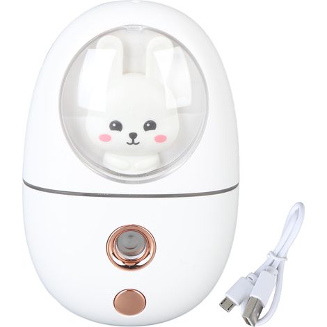 Mini brumisateur facial animaux mignon rechargeable USB 35ml 500mah blanc, humidificateur yeux visage portable voyage (1/5)