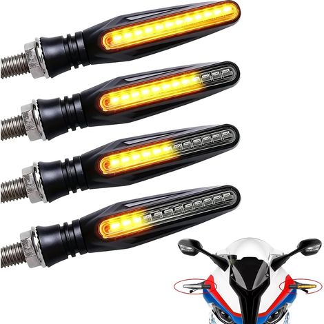 4 Pièces Clignotant Moto Led Homologué, Feux Clignotants Moto Led 12V, Indicateurs de Tournage Haute Visibilité, Compatibles Scooter Quad Cruiser Off-Road (1/5)