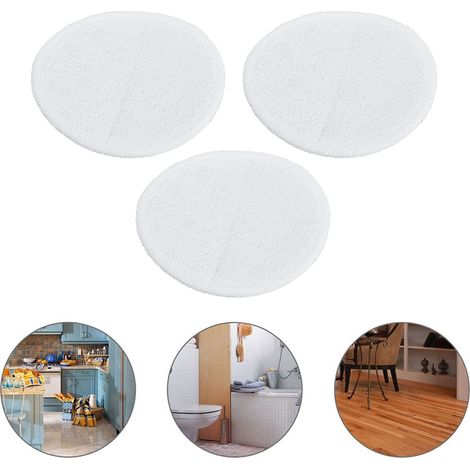 Lot de 3 housses de rechange compatibles avec les balais vapeur Bissell séries 2124/2039A, accessoires de nettoyage pour têtes de balai (blanc) (1/5)