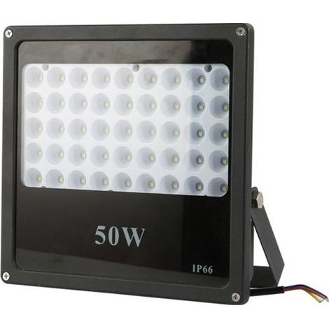 Faro faretto led da esterno proiettore 50W con staffa luce bianca 6000K IP65