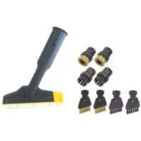 Kit vapeur 9 pièces, 1 grande brosse à joints, compatible avec Kärcher SC1/SC2/SC3/SC4/SC5 (2.863-334.0) – Accessoire pour nettoyeur vapeur avec raccord flexible pour carrelage et tête de brosse à joi (1/4)