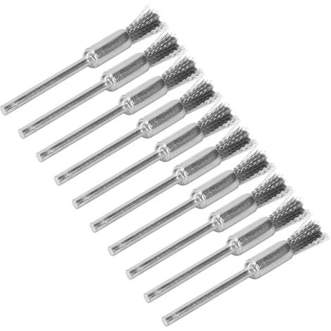 10-teiliges Drahtbürsten-Set, elektrischer Becher, Edelstahl-Bohrmaschinenzubehör zum Polieren und Reinigen (Stiftform) (1/5)