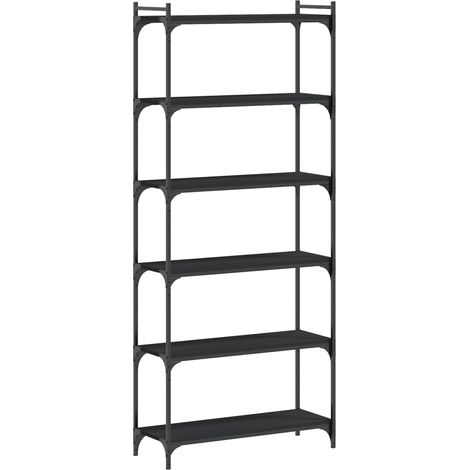 Maison Exclusive - Libreria a 6 Ripiani Nera 80x30x188 cm in Legno Multistrato