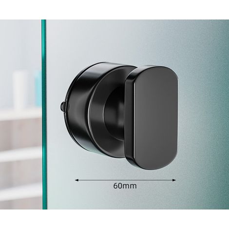 Poignées à ventouses, poignées de porte à ventouses, poignées de fenêtre à ventouses pour cuisine et chambre, poignées de salle de bain à ventouses puissantes, noires. (1/5)