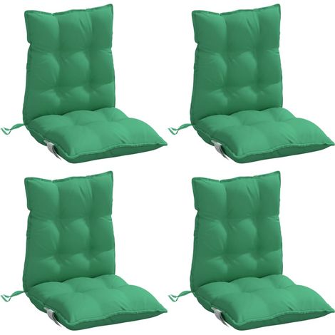 vidaXL Lowback Chair Cushions 4 pcs Green Oxford Fabric