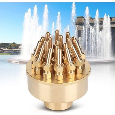 Tête d'arrosage de jardin extérieure entièrement en cuivre, réglable à trois couches, tête d'arrosage de colonne de fleurs réglable, tête d'arrosage de fontaine paysagère G1.5” (1/5)